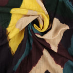 Load image into Gallery viewer, Eggplant/Teal/Yellow Shibori Diamonds Cotton Gauze | Designer Deadstock
