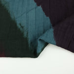 Load image into Gallery viewer, Eggplant/Teal/Yellow Shibori Diamonds Cotton Gauze | Designer Deadstock
