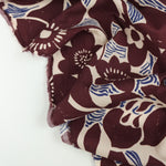 Load image into Gallery viewer, 2YD 10IN REMNANT; Maroon &amp; Royal Floral Cotton Lawn | Designer Deadstock
