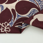 Load image into Gallery viewer, 2YD 10IN REMNANT; Maroon &amp; Royal Floral Cotton Lawn | Designer Deadstock
