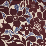 Load image into Gallery viewer, 2YD 10IN REMNANT; Maroon &amp; Royal Floral Cotton Lawn | Designer Deadstock
