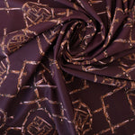 Load image into Gallery viewer, Bamboo Lattice on Dark Maroon Nylon Spandex Tricot | Designer Deadstock
