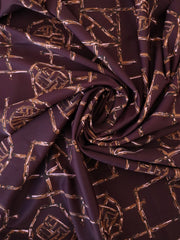Load image into Gallery viewer, Bamboo Lattice on Dark Maroon Nylon Spandex Tricot | Designer Deadstock
