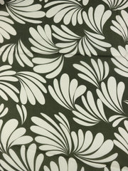 Load image into Gallery viewer, Ivory Botanic on Olive Viscose Sateen | Designer Deadstock