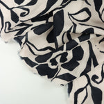 Load image into Gallery viewer, Black Floral on White Cotton Sateen | Designer Deadstock
