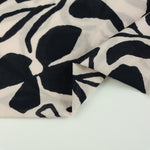 Load image into Gallery viewer, Black Floral on White Cotton Sateen | Designer Deadstock
