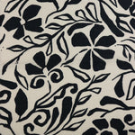 Load image into Gallery viewer, Black Floral on White Cotton Sateen | Designer Deadstock
