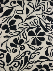 Load image into Gallery viewer, Black Floral on White Cotton Sateen | Designer Deadstock