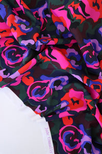 Abstract Blooms Nylon Spandex Tricot | Designer Deadstock