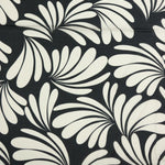 Load image into Gallery viewer, White Botanic on Black Viscose Sateen | Designer Deadstock
