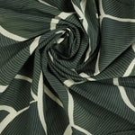 Load image into Gallery viewer, Navy &amp; Olive Striped in Geometric Cotton Lawn | Designer Deadstock
