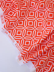 Load image into Gallery viewer, Intertwined on Orange Nylon Spandex Tricot | Designer Deadstock
