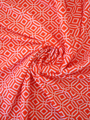 Load image into Gallery viewer, Intertwined on Orange Nylon Spandex Tricot | Designer Deadstock
