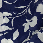 Load image into Gallery viewer, 3YD FLAWED REMNANT; White Floral on Navy Cotton Lawn | Designer Deadstock
