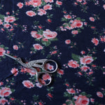 Load image into Gallery viewer, 2YD Coral Floral on Navy Jersey Knit | Kayla's Destash
