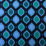 Load image into Gallery viewer, Peri/Green Lanterns on Navy Nylon Spandex Tricot | Designer Deadstock
