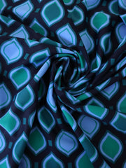 Load image into Gallery viewer, Peri/Green Lanterns on Navy Nylon Spandex Tricot | Designer Deadstock
