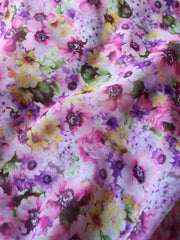 Load image into Gallery viewer, 2YD 5IN Pink &amp; Purple Floral Chiffon | Kayla's Destash