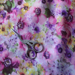 Load image into Gallery viewer, 2YD 5IN Pink &amp; Purple Floral Chiffon | Kayla's Destash
