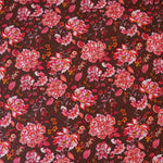 Load image into Gallery viewer, Liberty Floral on Chocolate Nylon Spandex Tricot | Designer Deadstock
