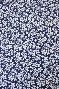 1YD PRECUT; Bunchberry Floral on Navy Nylon Spandex Tricot | Designer Deadstock