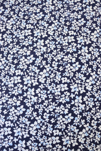 Bunchberry Floral on Navy Nylon Spandex Tricot | Designer Deadstock