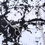 Load image into Gallery viewer, 1YD 16IN Black Splatter on White Rayon Challis | Kayla's Destash
