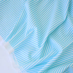 Load image into Gallery viewer, Sky Blue &amp; White Horizontal 1/8&quot; Stripe Nylon Spandex Tricot | Designer Deadstock

