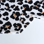 Load image into Gallery viewer, Black &amp; Taupe Leopard on Ivory Double Brushed Poly
