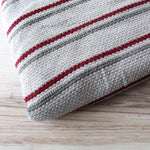 Load image into Gallery viewer, 3YD Gray/Burgundy/Dk Gray Stripe Loose Weave Waffle Knit | Kayla's Destash
