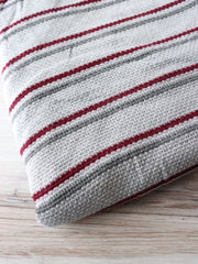 Load image into Gallery viewer, 3YD Gray/Burgundy/Dk Gray Stripe Loose Weave Waffle Knit | Kayla's Destash