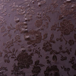 Load image into Gallery viewer, Chocolate Floral Velvet on Stretch Mesh

