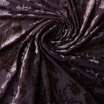 Load image into Gallery viewer, Chocolate Floral Velvet on Stretch Mesh

