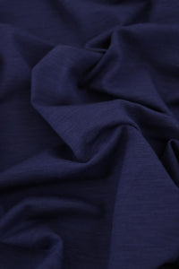 34IN REMNANT; Navy Galway Wool Spandex Jersey Knit | By The Half Yard