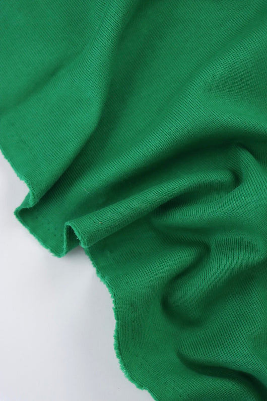 Lucky Green 100% Cotton Rib | By The Half Yard