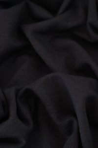 Black Galway Wool Spandex Jersey Knit | By The Half Yard