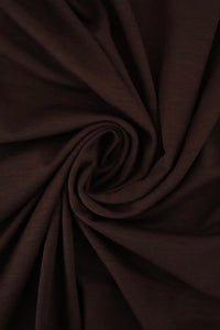 1YD PRECUT; Espresso Galway Wool Spandex Jersey Knit