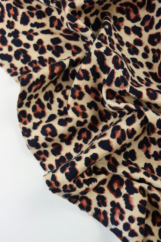 Cheetah Cotton Rib | By The Half Yard | Surge Fabric Shop