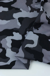 Black/Grays OG Camo QUAD Performance Jersey Knit | By The Half Yard