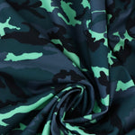Load image into Gallery viewer, Neon Mint &amp; Grays Small Camo QUAD Performance Jersey Knit | By The Half Yard
