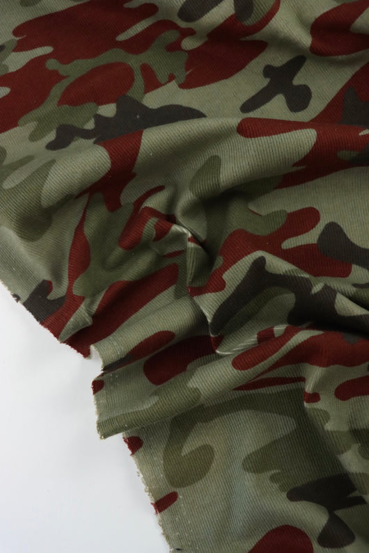 Camo Cotton Rib | By The Half Yard