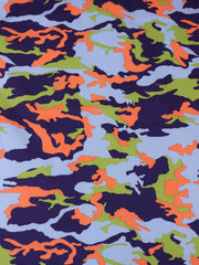 Load image into Gallery viewer, Lime/Orange/Lilac Small Camo QUAD Performance Jersey Knit | By The Half Yard

