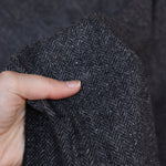 Load image into Gallery viewer, Heathered Charcoal Deadstock Herringbone Wool Coating
