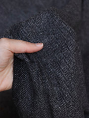 Load image into Gallery viewer, Heathered Charcoal Deadstock Herringbone Wool Coating