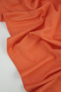 15IN REMNANT; Papaya Galway Wool Spandex Jersey Knit | By The Half Yard