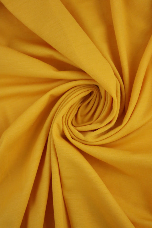 1YD PRECUT; Sunflower Galway Wool Spandex Jersey Knit