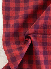 Load image into Gallery viewer, Gingham Dobby Hearts in Maraschino | Queen of Hearts | Fableism Supply Co