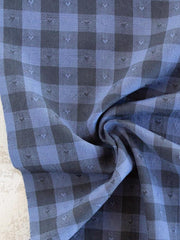 Load image into Gallery viewer, Gingham Dobby Hearts in Blueberry | Queen of Hearts | Fableism Supply Co