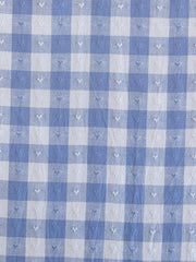 Load image into Gallery viewer, Gingham Dobby Hearts in Alice Blue | Queen of Hearts | Fableism Supply Co