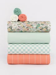 Load image into Gallery viewer, Checkers French Terry | Off White/Granite Green | See You At Six | By The Half Yard